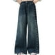 thumbnail image 2 of Cowsor Girls Baggy Jeans Distressed Denim Pants Elastic Waist Wide Leg Jeans for Girls Kids Loose, 2 of 7