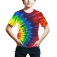 thumbnail image 4 of Besolor Summer Tops for Boys Kids Casual Tie-Dye Round Neck Short Sleeve T-Shirts Children's Blouse 3-14 Years, 4 of 4