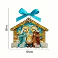 thumbnail image 2 of 3.9" Stained Glass Nativity Ornament Acrylic Flat Pendant with Bow Christmas Tree Decoration Manger Scene Jesus Mary Religious Christian Holiday Gift for Stocking Stuffer Indoor, 2 of 4