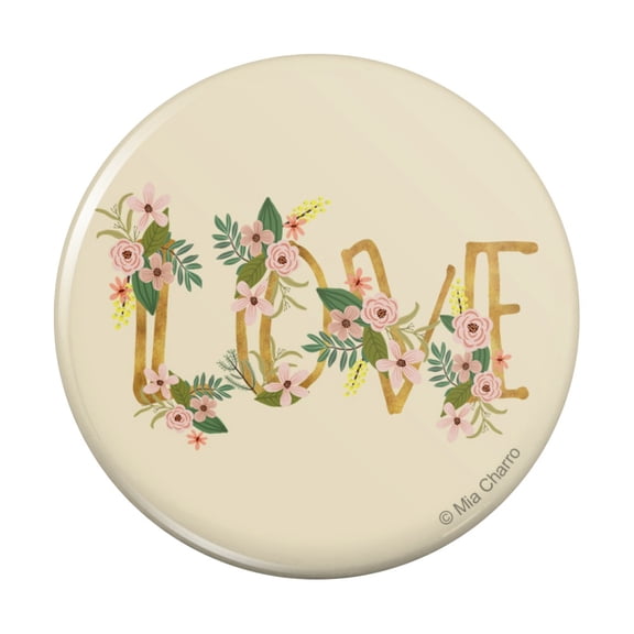 Love and Flowers Pinback Button Pin