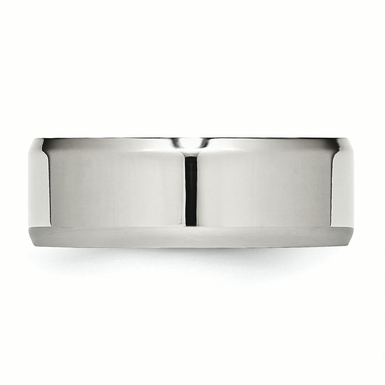 Stainless Steel Beveled Edge 8mm Polished Band