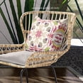 thumbnail image 2 of Amrita Sen Venetian Flower Paisley Duo Indoor/Outdoor Pillow with Removable Cover in Pink Yellow18x18, 2 of 5