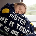 thumbnail image 2 of Sister Gifts Blanket, Sister Birthday Gifts, Sister Gifts from Sister, Gifts for Sister on Mothers Day, Christmas, Sisters Day Gifts, to My Sister Blanket, 60" x 50" (Navy Blue), 2 of 5