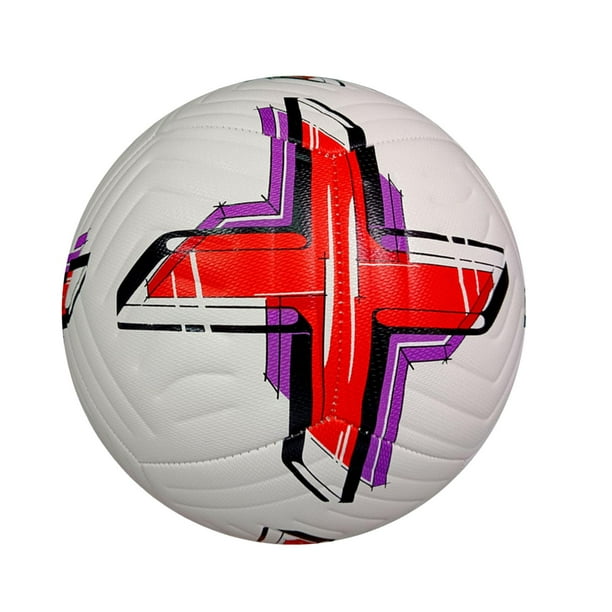 Balón de fútbol tamaño 5, balón deportivo de fútbol con costuras sin costuras, balón de entrenamiento para juego Rojo