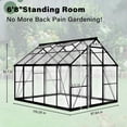 thumbnail image 2 of PABIMIA 8x10 FT Polycarbonate Outdoor Greenhouse, Aluminum Walk-in Greenhouse with Roof Vent, Black, 2 of 9