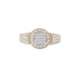 thumbnail image 2 of FB Jewels 10kt Yellow Gold Womens Round Diamond Circle Frame Cluster Ring 1/5 Cttw Size 6.5, 2 of 4