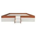 thumbnail image 4 of Ocuuziisu King Size Upholstered Daybed Frame with Fence and Stairs, Brown and White, 4 of 9