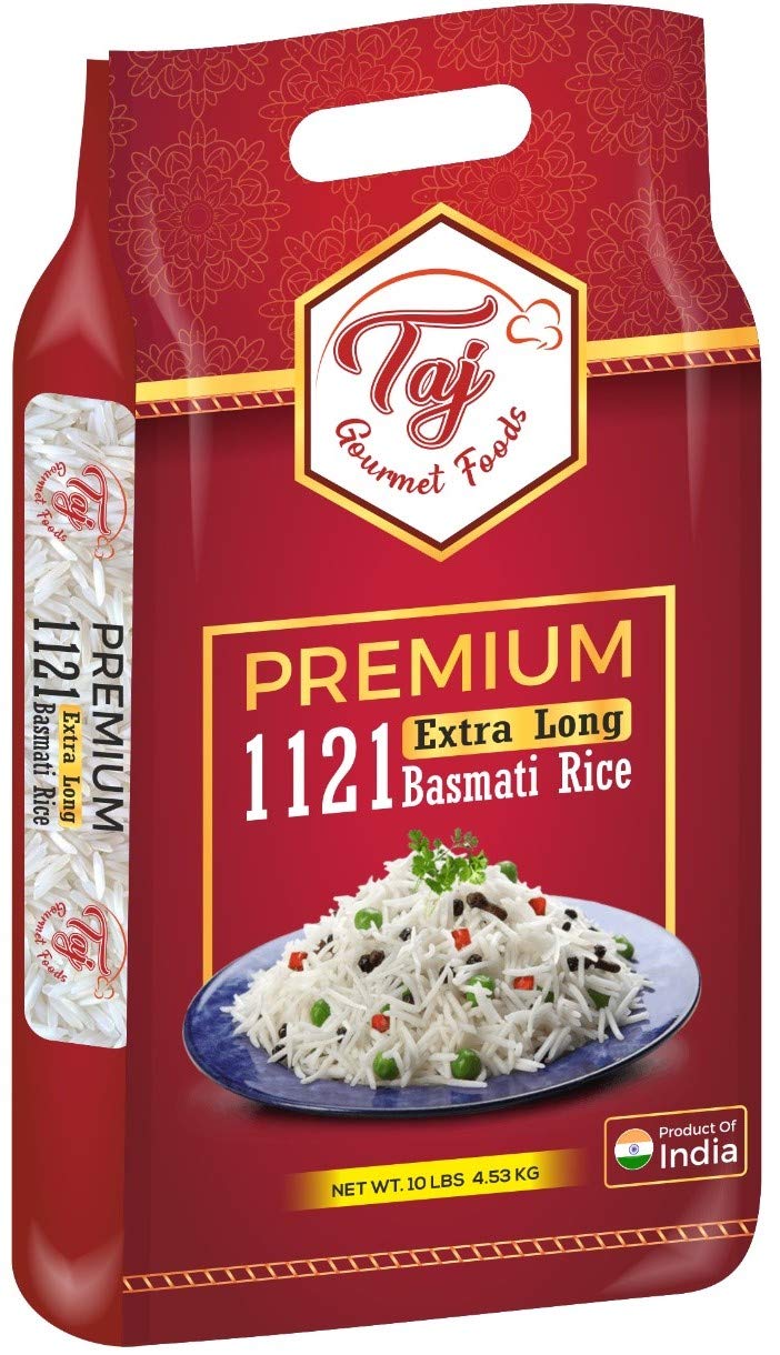 TAJ Gourmet Premium 1121 Indian Basmati Rice, Extra Long Grain, 10-Pounds - image 2 of 5