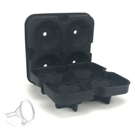 

NEW Diamond Ice Cube 4-Ice Trays Molds Reusable Silicone Flexible Maker With Lid
