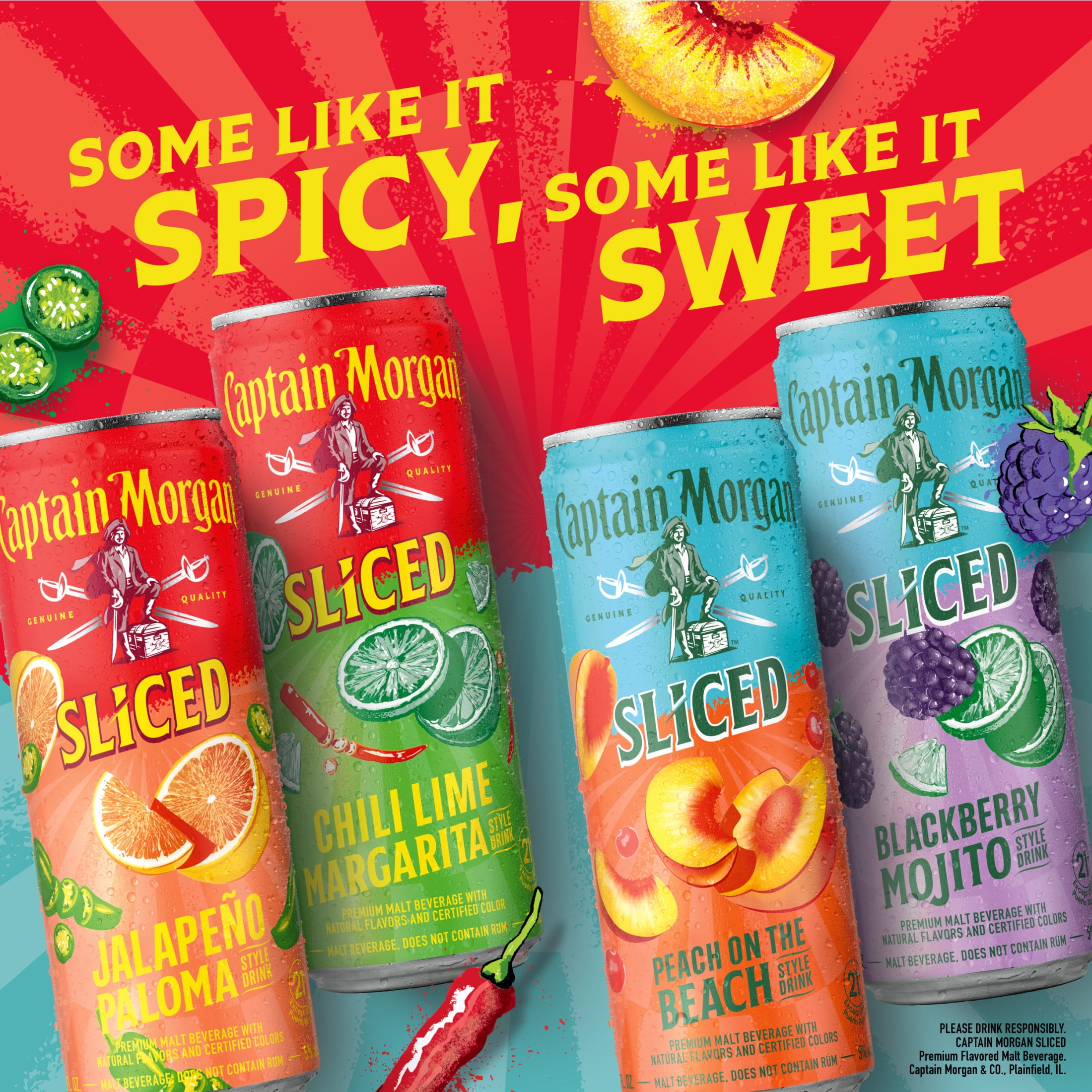 Captain Morgan Sweet Vs Heat Variety, 12 pack, 12 fl oz Cans, 5% ABV