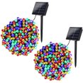 thumbnail image 1 of Joomer Luces solares navideñas 39 pies 100 LED 8 modos Luces solares de cadena Luces solares impermeables para decoraciones navideñas (Multicolor), 1 of 4