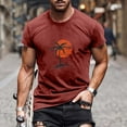 thumbnail image 2 of UVEASISHA T-Shirts Graphiques de Plage pour Hommes Manches Courtes Imprimé Tropical Palmier Coucher de Soleil Chandail d'Entraînement Été Col Rond Ajusté T-Shirts Décontractés Gym Musculation Offres Quotidiennes, 2 of 6