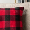 thumbnail image 3 of PAVILIA Checker Plaid Throw Pillow Covers 20x20 Set of 2, Decorative Pillow Cases for Bed Sofa Couch, Boho Aesthetic Accent Decor Cushion Bedroom Living Room, Velvet Square Euro Sham Covers, Black Red, 3 of 8