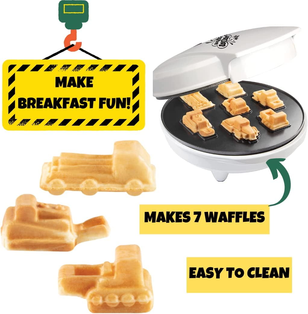  Mini Waffle Maker with Removable Plates, 2 in 1 Cars and Trucks Waffle  Maker for Kids Make 8 Fun Different Car Waffle in Minutes Waffle Irons Non- stick Pancakes Maker Machine Unique