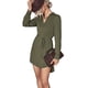 thumbnail image 2 of Vestido de Cuello en Color Puro V, Elegante Suave de Cuello de Cuello Informal, 2 of 7
