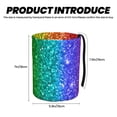 thumbnail image 3 of Wukai Glitter Rainbow Print Car Trash Can - Easy to Clean Hanging Garbage Bin - Removable Liner - Leak-Car Garbage Can - Waterproof Trash Can for Car and SUV, 3 of 7