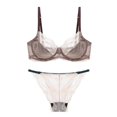 thumbnail image 1 of Gibobby Conjunto Lencería Tanga Y Bralette Pantalones cortos de ropa interior de encaje sexy para mujer con conjunto de sujetador transpirable de pecho lateral(Rosa, 85B), 1 of 2