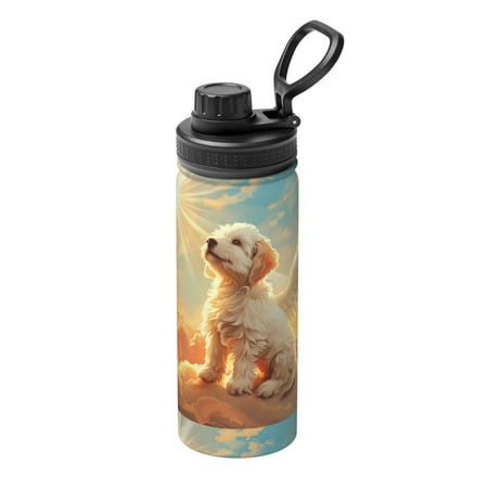 

Goofa Sunshine Golden Cloud Dog Print 18oz Sports Insulated Kettle With Straw Water Bottle Sports Water Bottle For Running Hiking Cycling Climbing Mans Womans