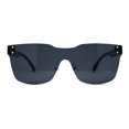thumbnail image 1 of Panel Shield Lens Horned Rimless Large Sunglasses All Black, 1 of 4