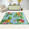 thumbnail image 3 of Coolnut Tropical Pattern On Blue Lightweight Carpet Mats, 5'3" x 4' Area Soft Rugs, Floor Mat Rug Home Decoration for Kids Room Living Room, 63"x 48", 3 of 6