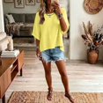 thumbnail image 5 of Endives Women's Short Sleeve T-shirt Solid Color Bell Sleeve T Shirt Summer Top Casual Crewneck Half Sleeve Tee Loose Basic Top T Shirts for Women XL, 5 of 5