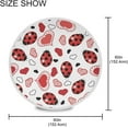 thumbnail image 2 of SKYSONIC Valentine Ladybugs Hearts Round Tablecloth 60inch with Lace Indoor Wrinkle Free, Spring Animala Cute Red Circular Table Cover Washable Farmhouse Tabletop for Kitchen Dining Decor, 2 of 7