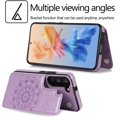 thumbnail image 2 of Design for Samsung Galaxy S23 5G Case with Tempered Glass Screen Protector PU Leather Credit Card Holder Slot Wallet Phone Cases Stand Kickstand Protective Cover for S 23 Women 6.1 inch Purple, 2 of 12