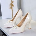thumbnail image 3 of High Heels for Women Stiletto Pointed Toe Pumps 12CM Bow Wedding Shoes Sexy for Bride Prom Party, 3 of 6