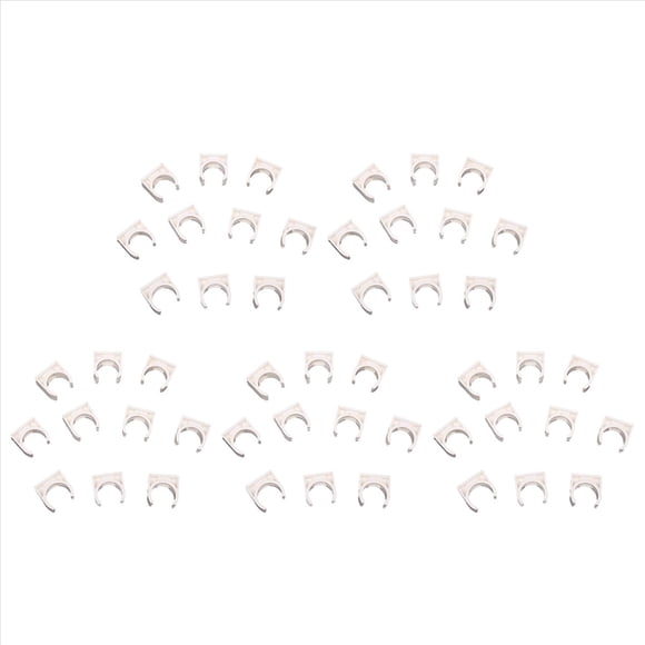 50 Pcs 20mm Diameter White PVC Water Supply Pipe Clips Fittings,50 x Pipe Clamps,White