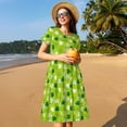 thumbnail image 7 of Bixox Women's Short Sleeve Summer Dress Loose Swing Knee Length Dresses with Pockets-St. Patrick's day, 7 of 7