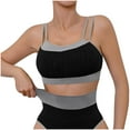 thumbnail image 5 of Hxshgdsn 3Pack Women Seamless Sports Bra Trendy Light Support Soft Color Block Daily Activewear Bra（Gray/S）, 5 of 8