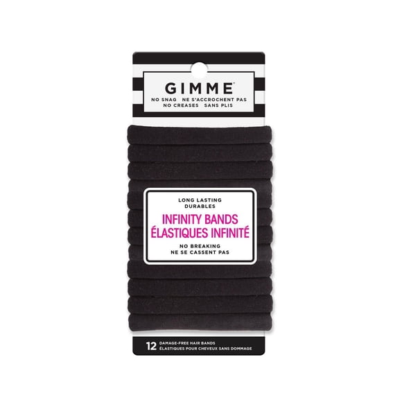 GIMME Ultimate Hair Bands, Black, 12 Ct