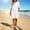 White, variant on Gamivast 2 Piece Summer Outfits for Women Casual Linen Textured Short Sleeve Henley Shirt and Drawstring Shorts Set Loose Fit Lounge Tracksuit Vacation Streetwear Blue XXXL
