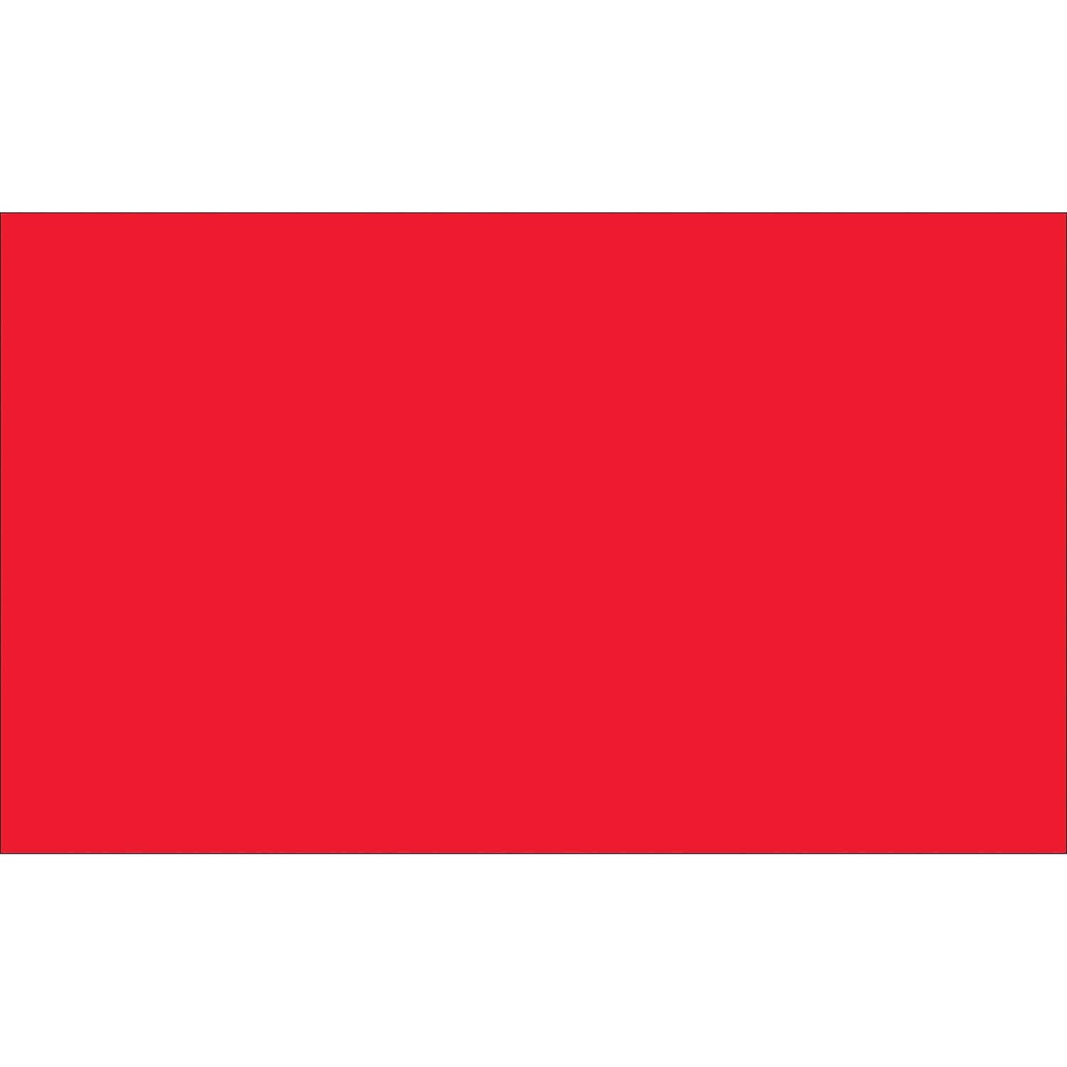 Tape Logic Inventory Rectangle Labels 2' x 3' Fluorescent Red 500/Roll DL630G