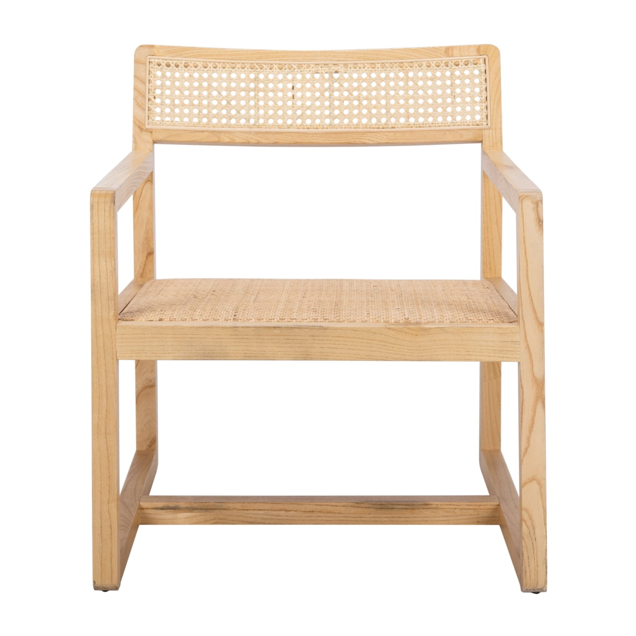 SAFAVIEH Lula Cane Nautical Solid Accent Chair, Natural