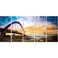 thumbnail image 2 of Color Red Bridge Sunset Taiwan - Modern Seascape Canvas Artwork, 2 of 3