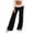 Black, variant on Womens Color Block Yoga Pants with Pockets High Waisted Soft Flowy Trousers Full Length Loungewear Pants For Women Daily Workout