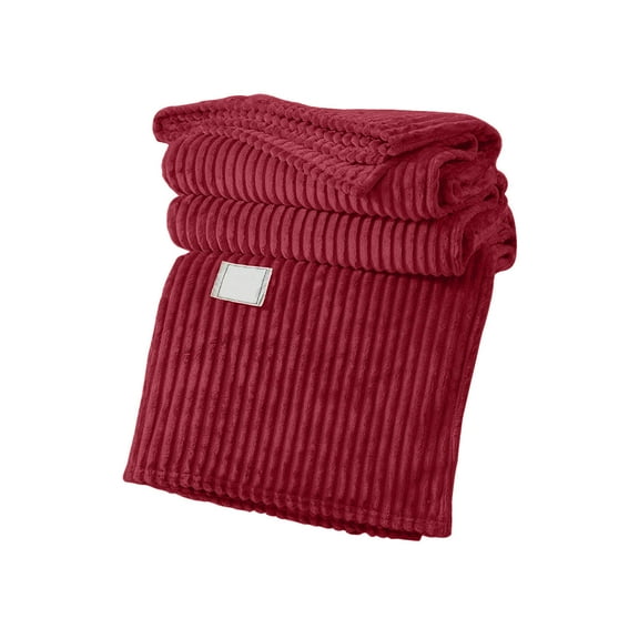 JoyMoreHome Throw Blanket 27.56x39.37 Inch, Cozy Soft & Warm Fluffy Solid Color Blanket, Decorative and Giftable Striped Blankets