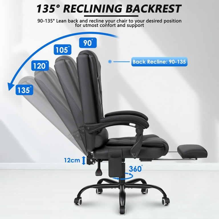 Ergonomic Massage Office Chair with 7-Point Vibration, Faux Leather High  Back Executive Office Chair with Comfort Lumbar Support Upholstered Linkage