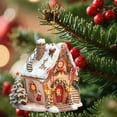 thumbnail image 1 of Uuiauoio Christmas Hanging Village Houses Tree Decor, Miniature Gingerbread House Ornament House Snowman Christmas Tree Hanging Pendant, 1 of 6