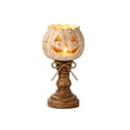 thumbnail image 2 of Rustic White Pumpkin Tealight Candle Holder Set, Farmhouse Halloween Pumpkin Tea Light Candle Holders Decor, Fall Tables Centerpieces for Thanksgiving & Halloween Party, 6.7", 2 of 8