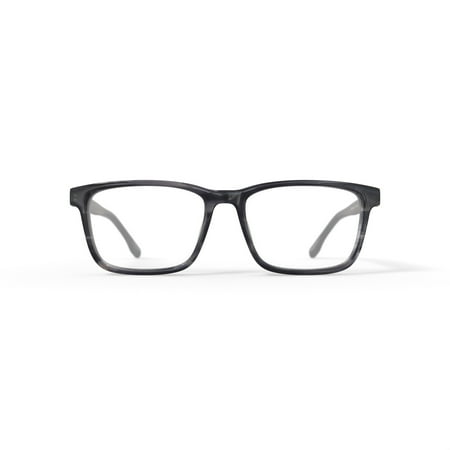 Walmart Men's Kelele Rectangular Prescription Eyeglasses with Case, Grey Tortoise