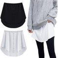 thumbnail image 2 of 2 Pcs Rallonge de Chemise pour Femmes Réglable Superposition Faux Haut Bas Balayage Chemise Jupe Mi-Longue, 2 of 5