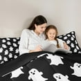 thumbnail image 5 of jejeloiu Cute Ghost Full Size Comforter Sets,Happy Halloween Bedding Comforter Set,White Black Bedding Sets For Children,Breathable Home Decor Reversible,3pcs, 5 of 8