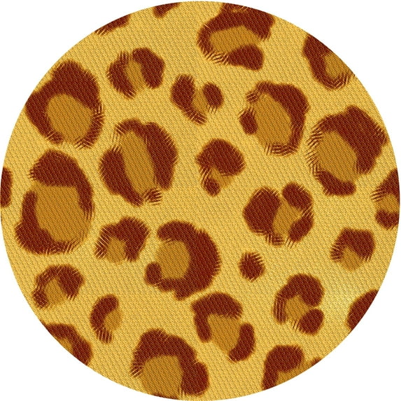Ahgly Company Indoor Round Patterned Lava Red Area Rugs, 4' Round