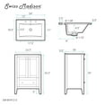 thumbnail image 6 of Cannes 24 in. White Bathroom Vanity With White, 3-Hole Ceramic Sink Top, 6 of 9