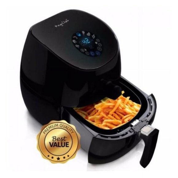 MegaChef MCAI-320 Airfryer And Multicooker With 7 Pre-Programmed Settings in Sleek Black, 3.5 quart - Black
