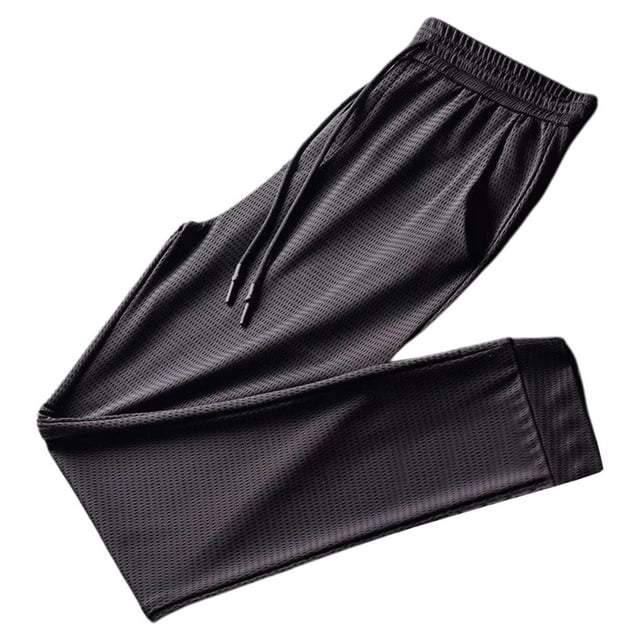 HNMKIU Men's Casual Pants Stretch Quick Drying Comfortable Lightweight Elastic Waist Drawstring Style for Everyday Wear