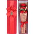 thumbnail image 1 of Ramo de flores artificiales claveles artificiales PE ramo de flores de simulación regalo de cumpleaños del Día de San Valentín caja roja Rojo Verde, 1 of 5