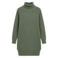 thumbnail image 6 of Karymi Wedding Guest Dresses for Women Turtleneck Sweater Dress, Long Sleeve Oversized Loose Fit Side Split Hem Warm Casual Shift Dresses, 6 of 6